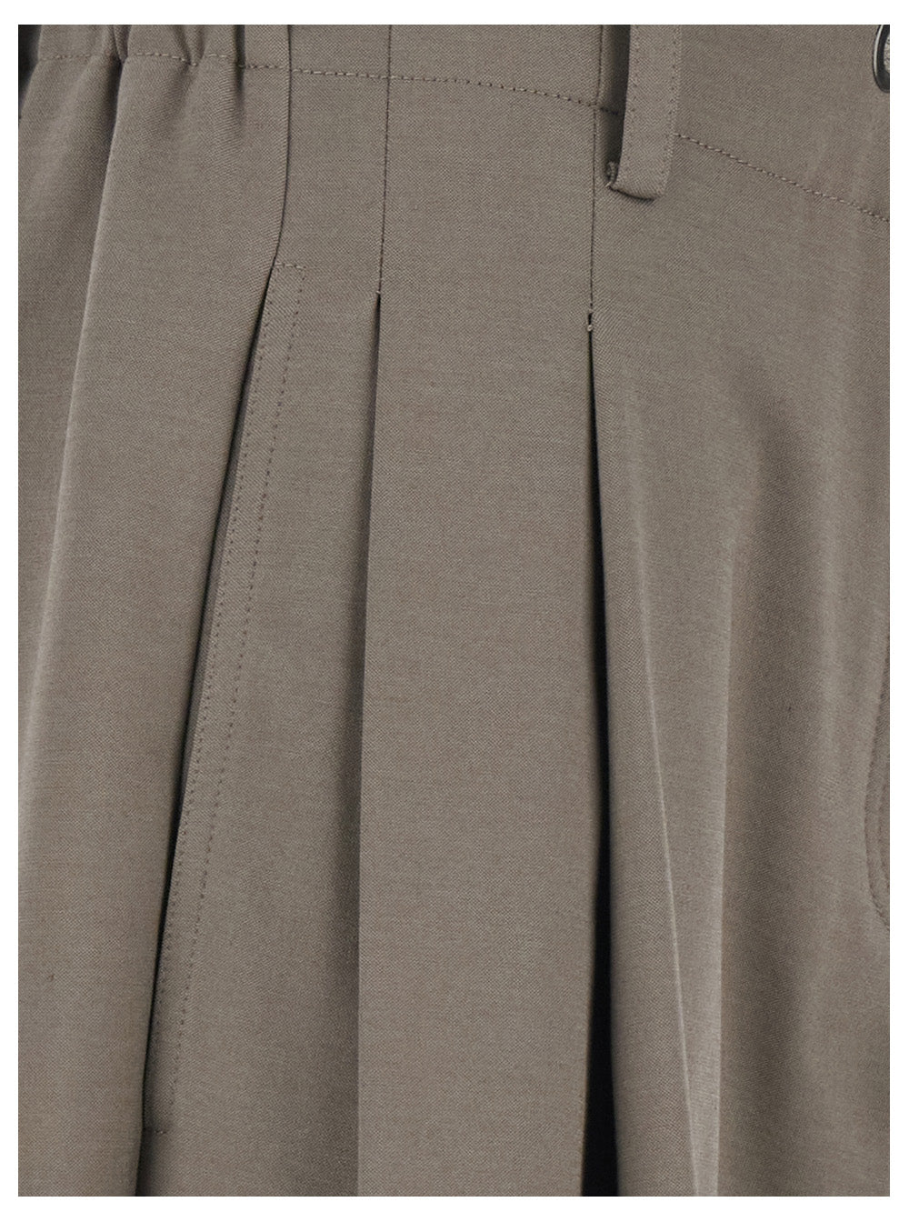 Brunello Cucinelli Women Beige Trousers With Drawstring Waist And Wide Leg In Cotton Blend Woman BRUNELLO CUCINELLI