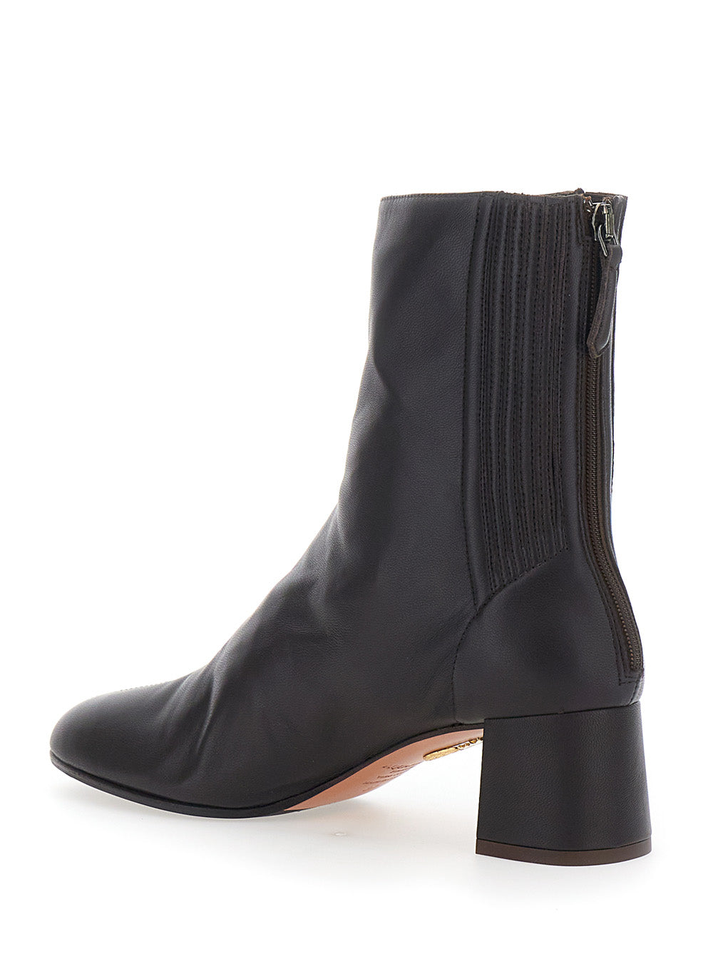 Aquazzura Women 'Saint Honore' Brown Ankle Boots With Zip Closure At The Back In Leather For Women AQUAZZURA