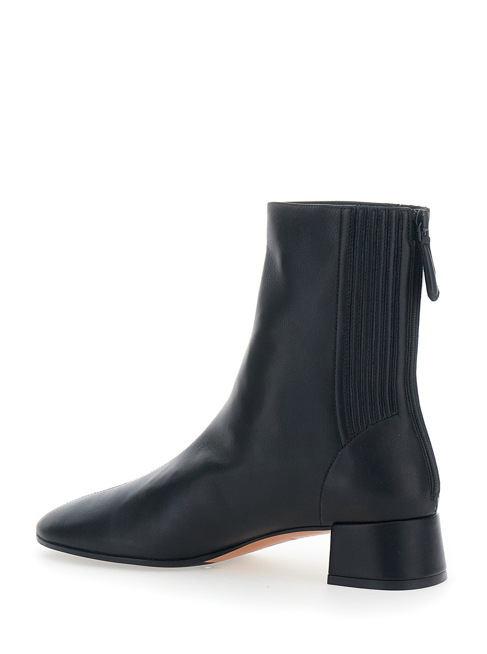 Aquazzura Women 'Saint Honore' Black Ankle Boots With Zip Closure At The Back In Leather For Women AQUAZZURA