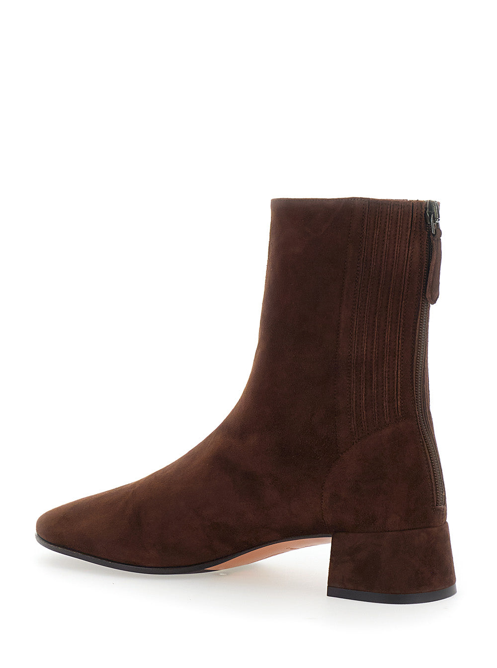 Aquazzura Women 'Saint Honore' Brown Ankle Boots With Zip Closure At The Back In Suede For Women AQUAZZURA