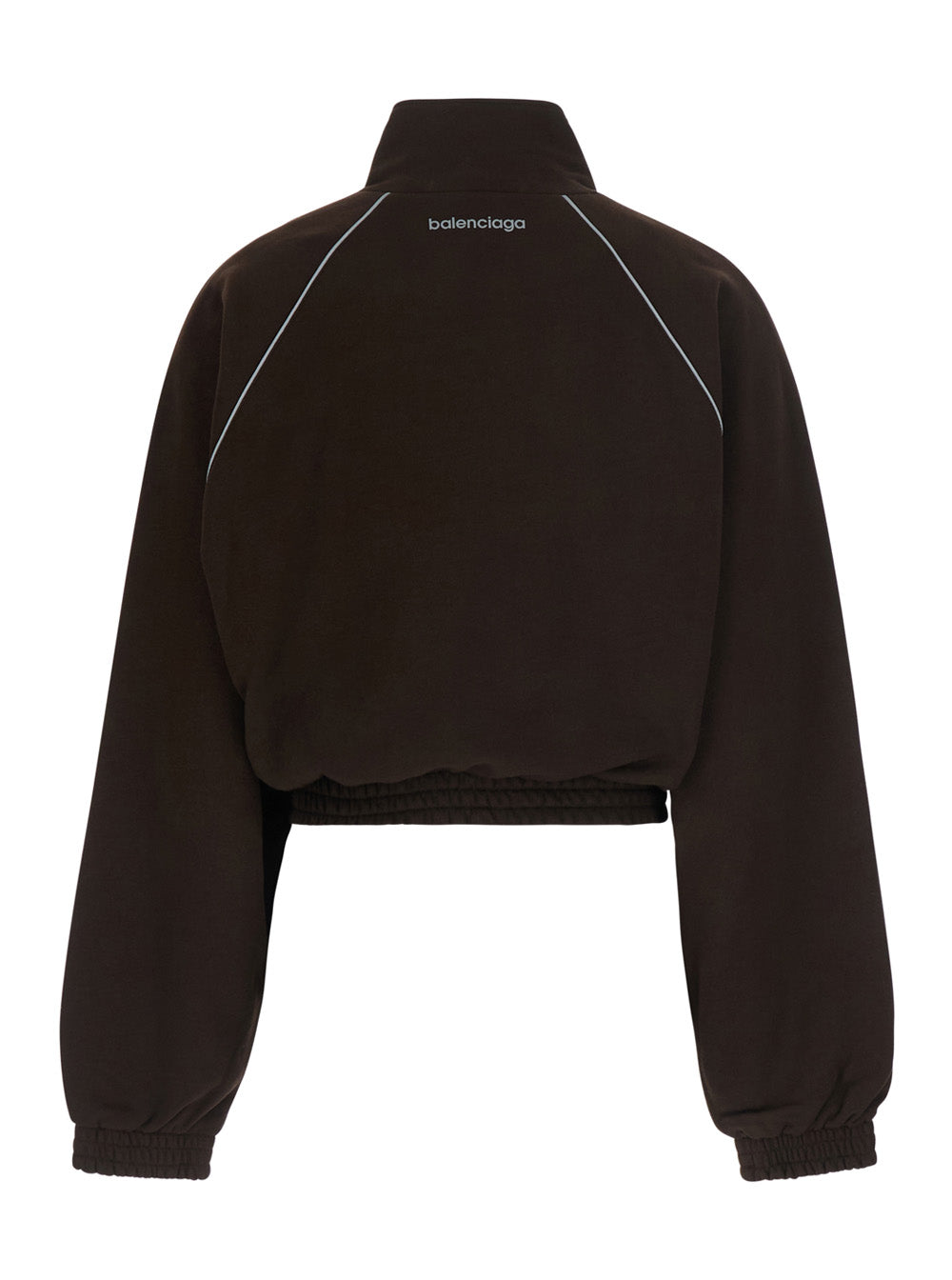 Balenciaga Women Brown Cropped Sweatshirt With Logo Detail On The Front In Cotton For Women BALENCIAGA