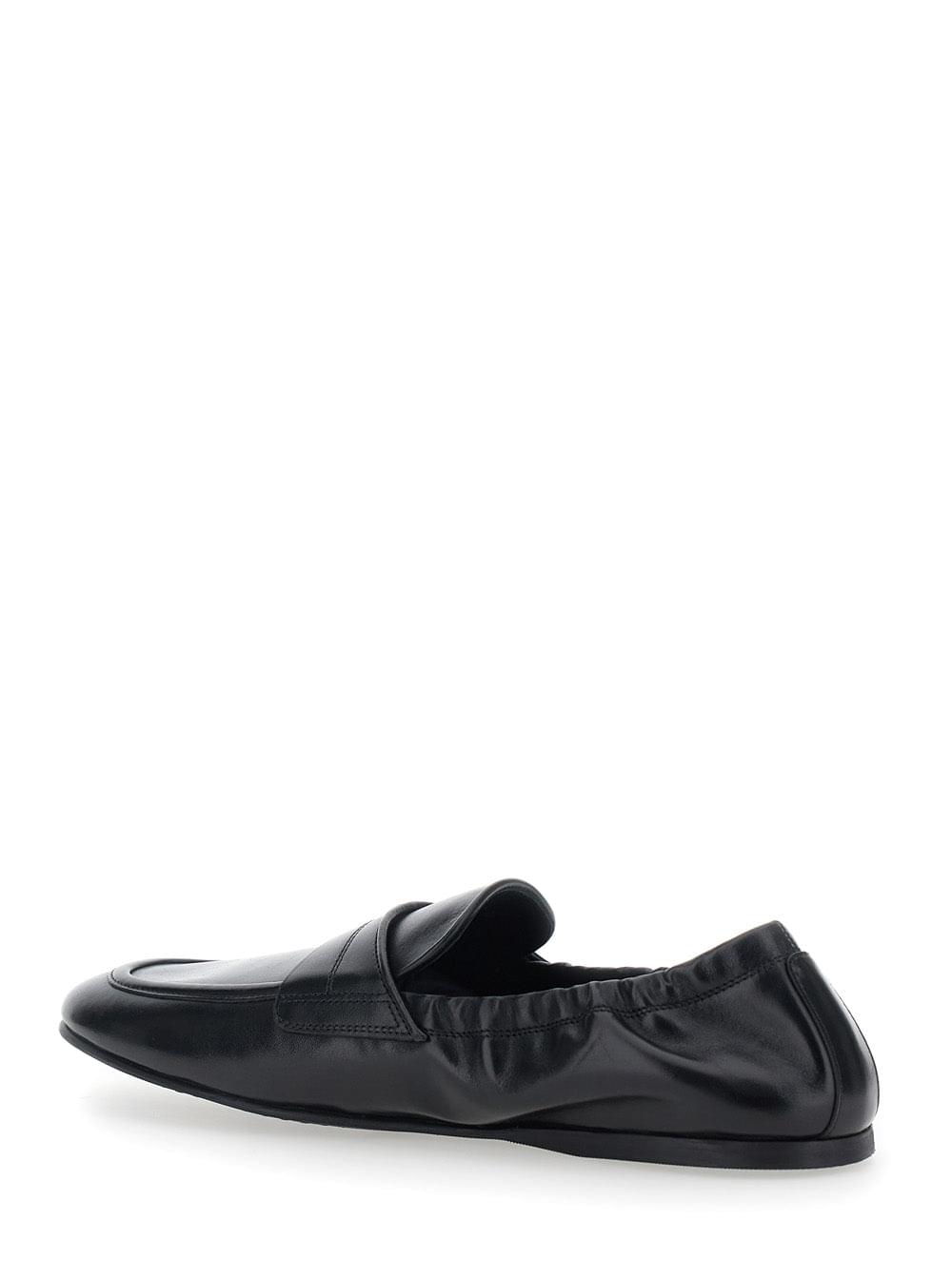 Dolce & Gabbana Men 'Ariosto' Black Loafers With Elasticized Back And Dg Plate In Leather For Men DOLCE & GABBANA