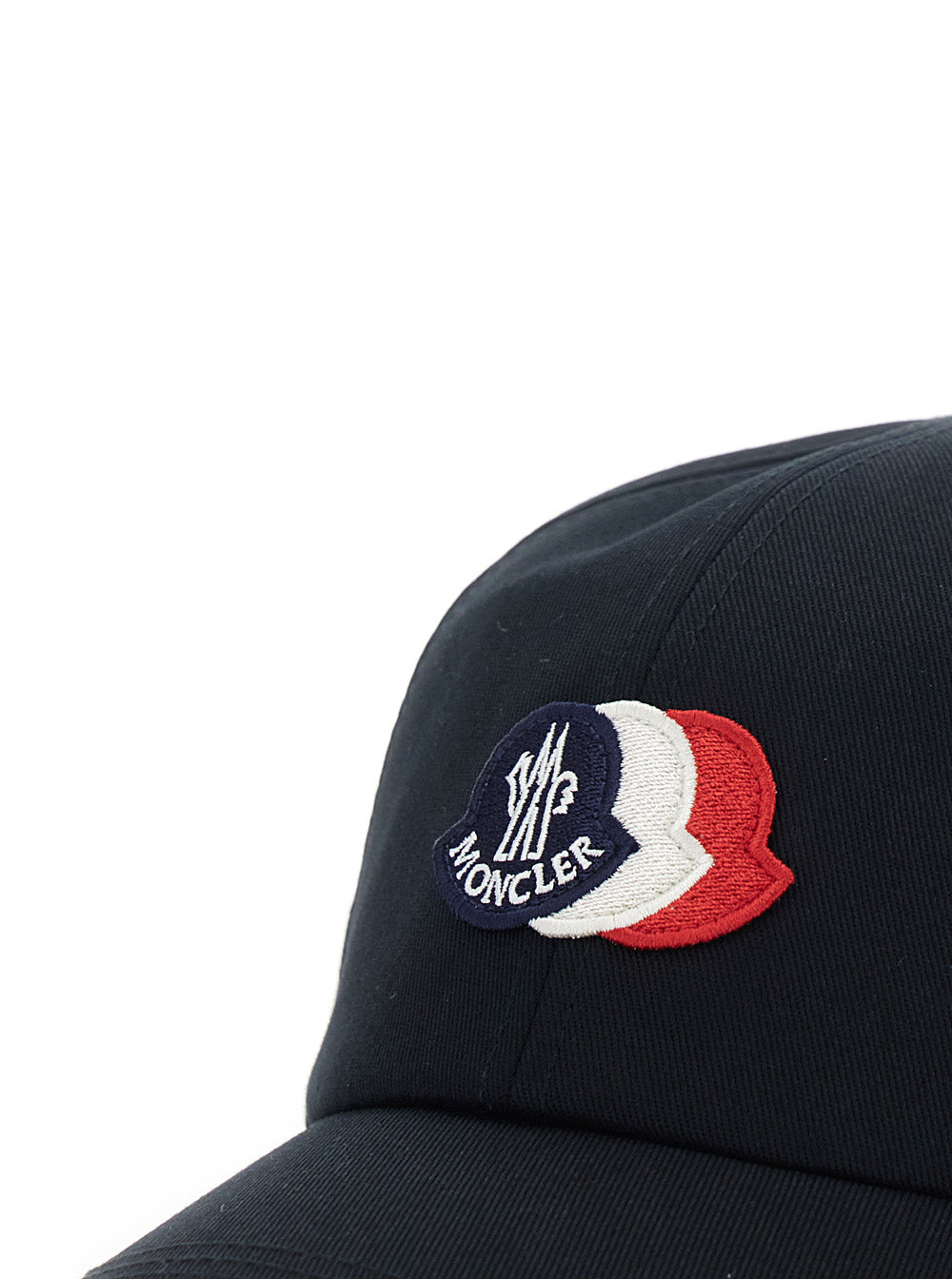 Moncler Men Blue Baseball Cap With Logo Patch On The Front And Back In Cotton For Men