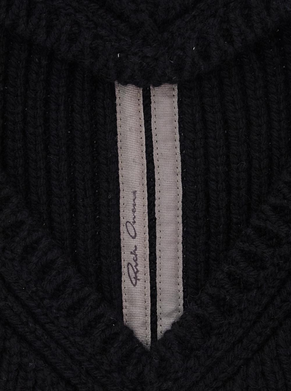 Rick Owens Men Rick Owens Men 'Porterville Skull' Black Hat With Balaclava Design In Cashmere And Wool Men RICK OWENS