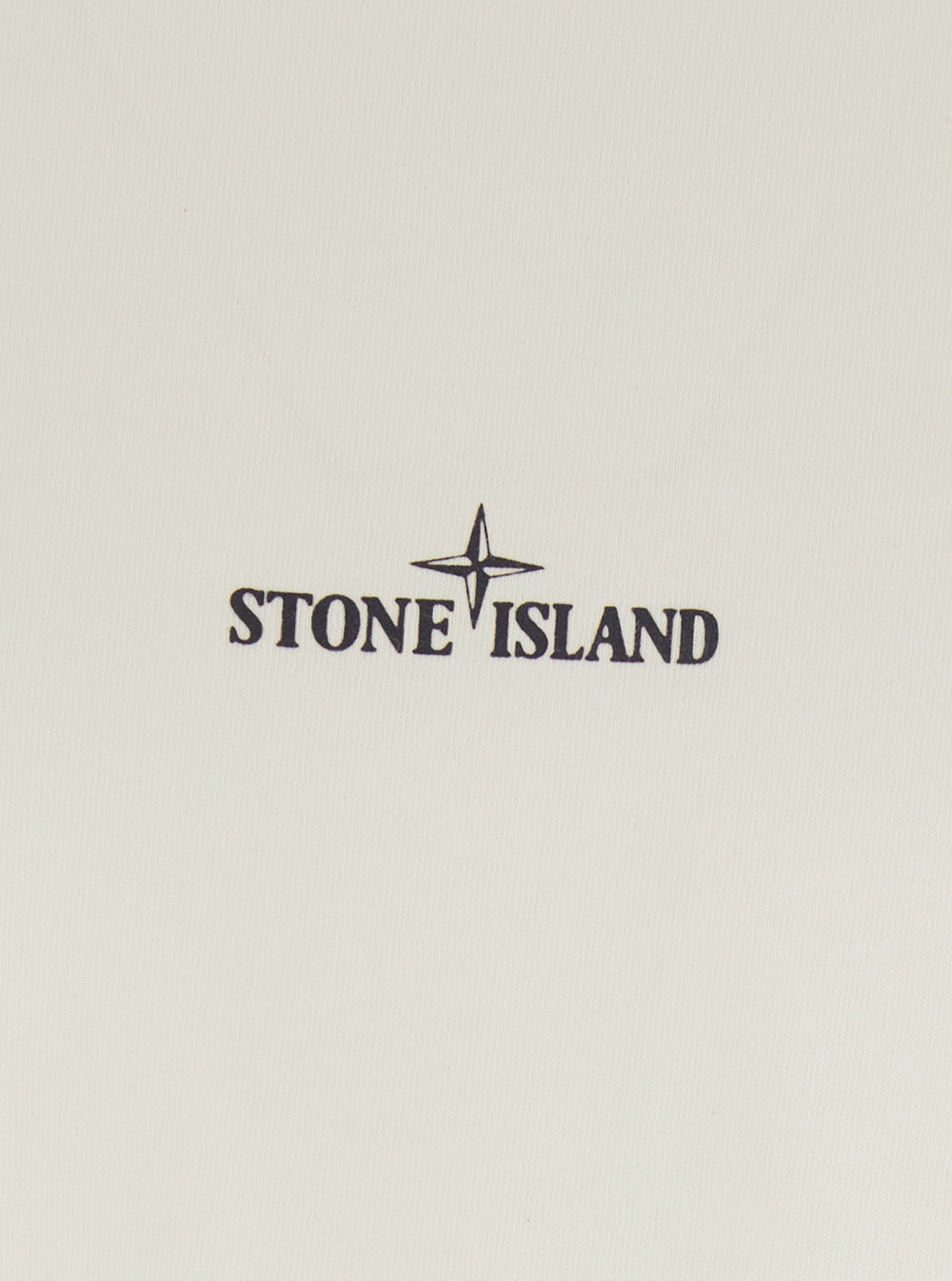Stone Island Men Beige Crew Neck T-Shirt With Logo Lettering On The Front And Maxi Logo Print On The Back In Cotton For Men