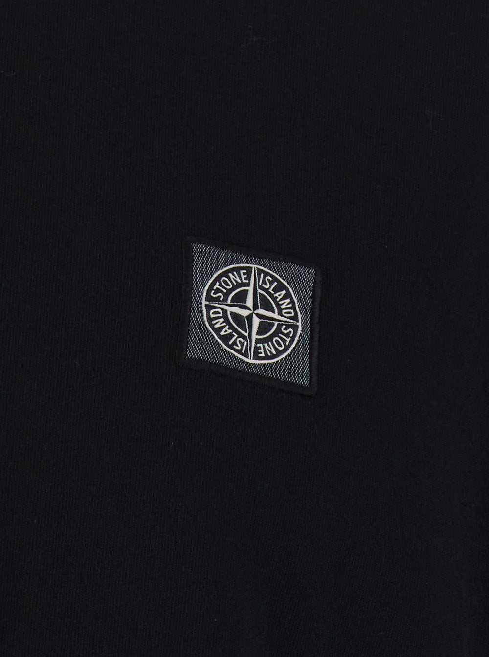 Stone Island Men Crew Neck Heavyweight With Short Sleeves And Patch, Tech Fabric, Black, Man STONE ISLAND