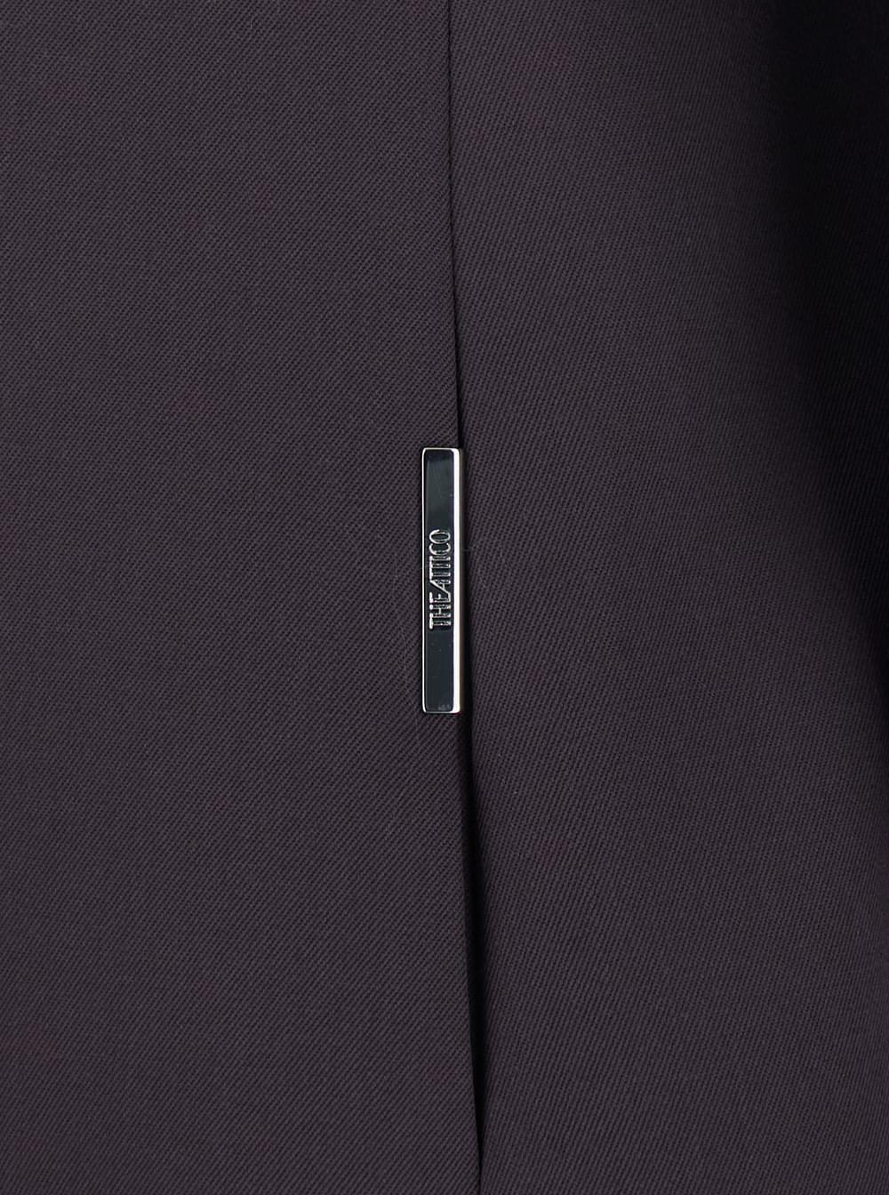 The Attico Women Brown Single-Breasted Jacket With Shawl Lapels And Ribbon On The Front In Wool For Women THE ATTICO