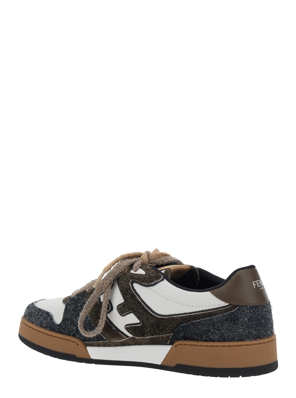 Fendi Men Sneakers 'Match Suede' Brown With Suede Leather Details FENDI