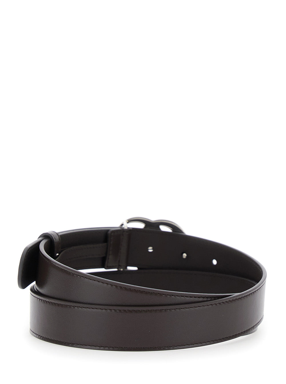 Gucci Men Belt With Gg Buckle In Brown Leather For Men GUCCI