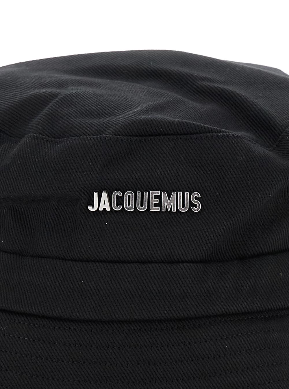 Jacquemus Men Fisherman Hat 'Le Bob Gadjo' Black With Logo Lettering On The Front And Knot Closure On The Back In Cotton For Men JACQUEMUS