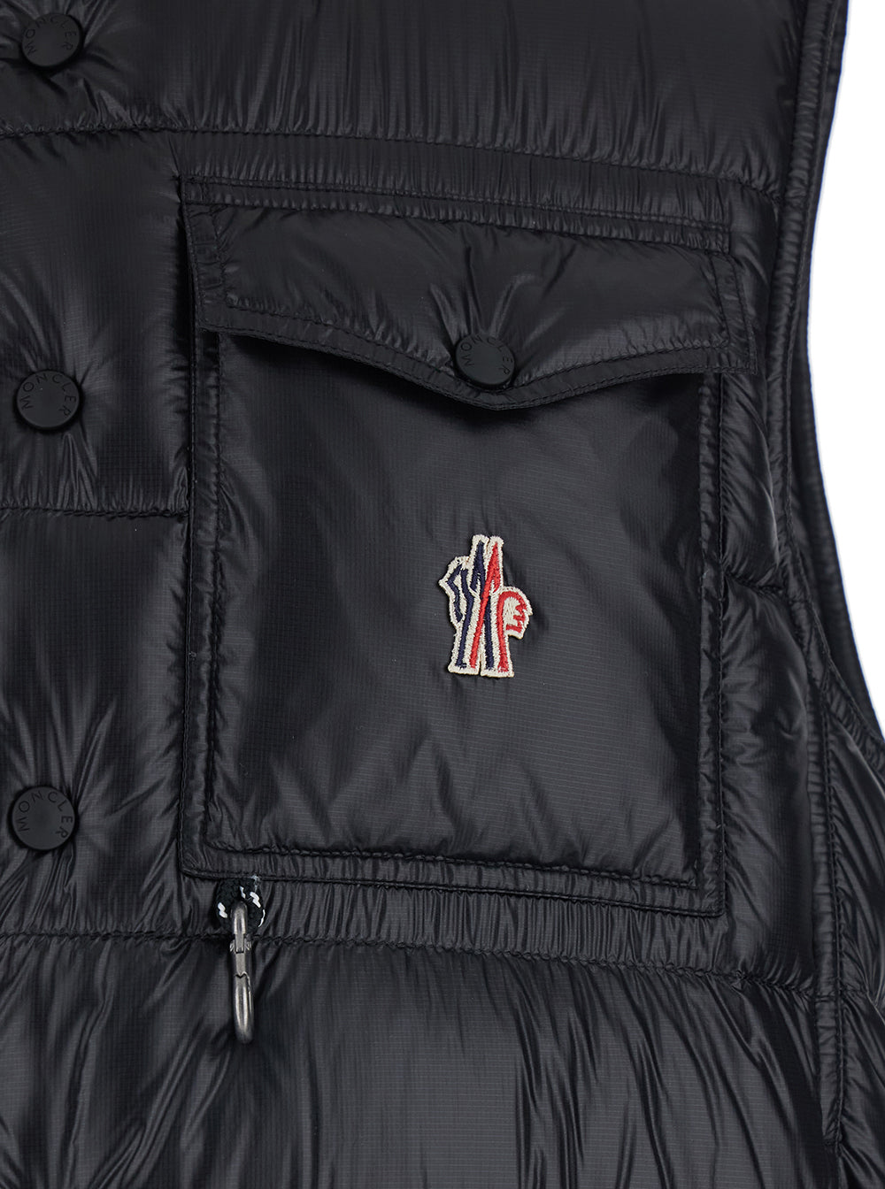 Moncler Grenoble Men Down Jacket 'Uychi' With High Collar And Logo Patch On The Front In Tech Fabric Black Men