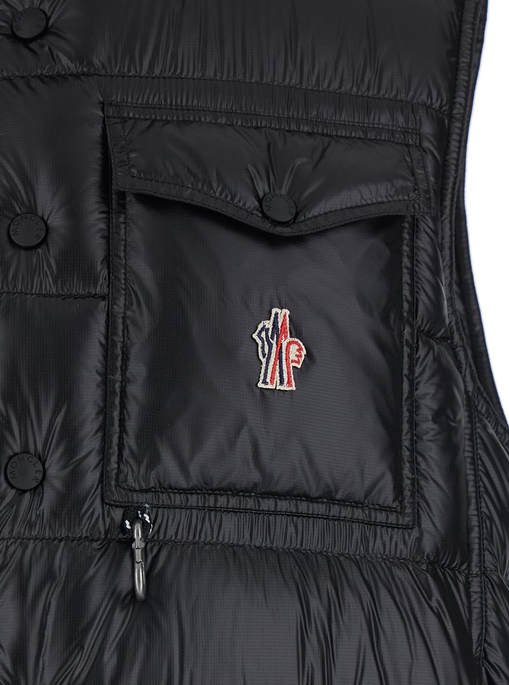 Moncler Grenoble Men Down Jacket 'Uychi' With High Collar And Logo Patch On The Front In Tech Fabric Black Men MONCLER GRENOBLE