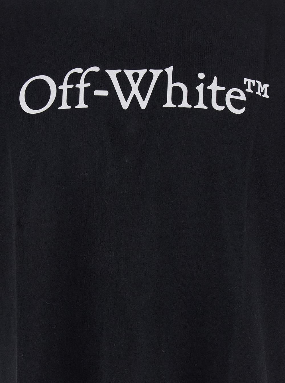 Off-White Men Oversized T-Shirt 'Logo' With Contrasting Logo Print In Black Cotton For Men OFF-WHITE