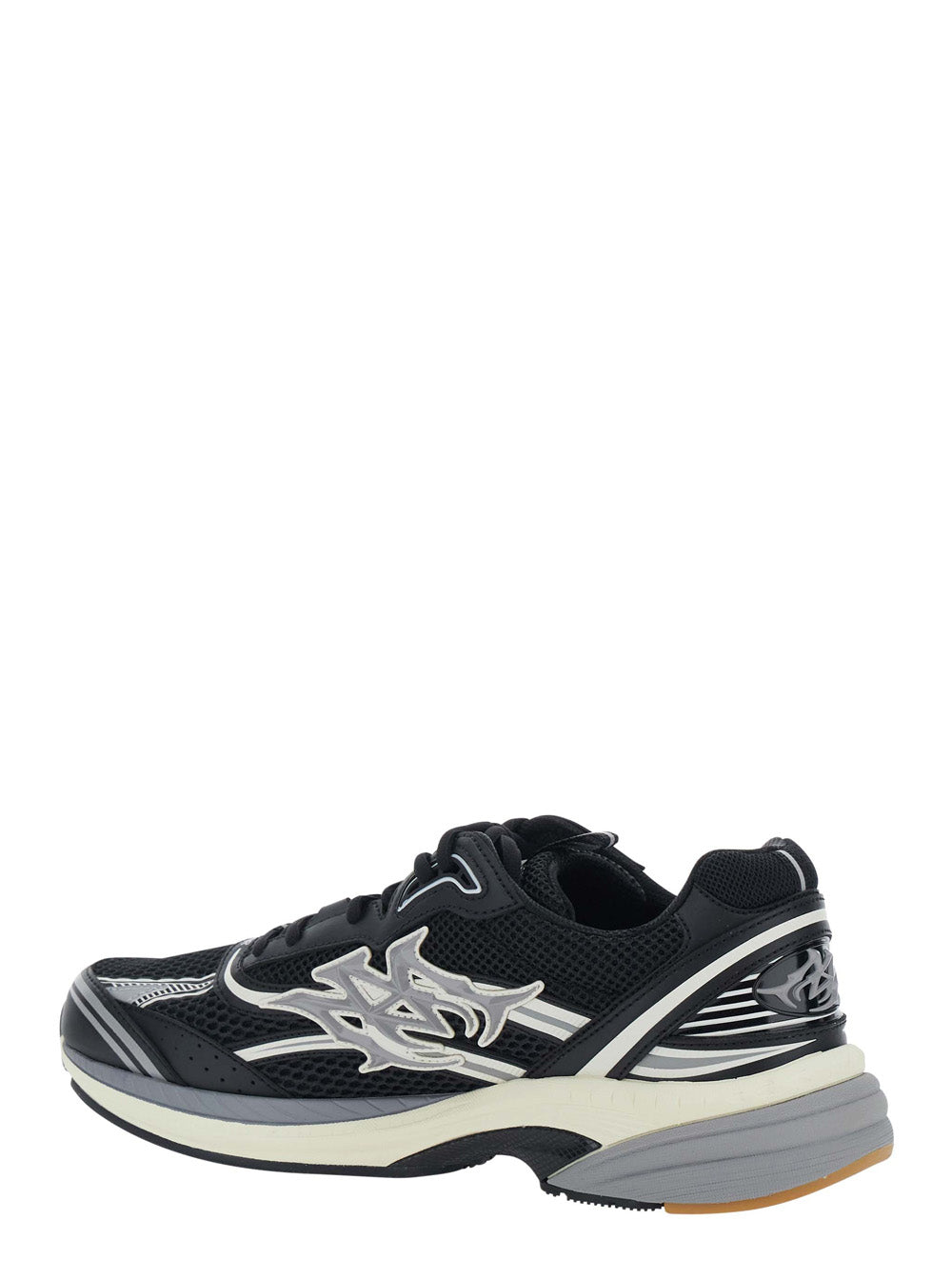 Amiri Men 'M-Tech' Black Sneakers With Side Logo Patch In Leather And Fabric For Men AMIRI
