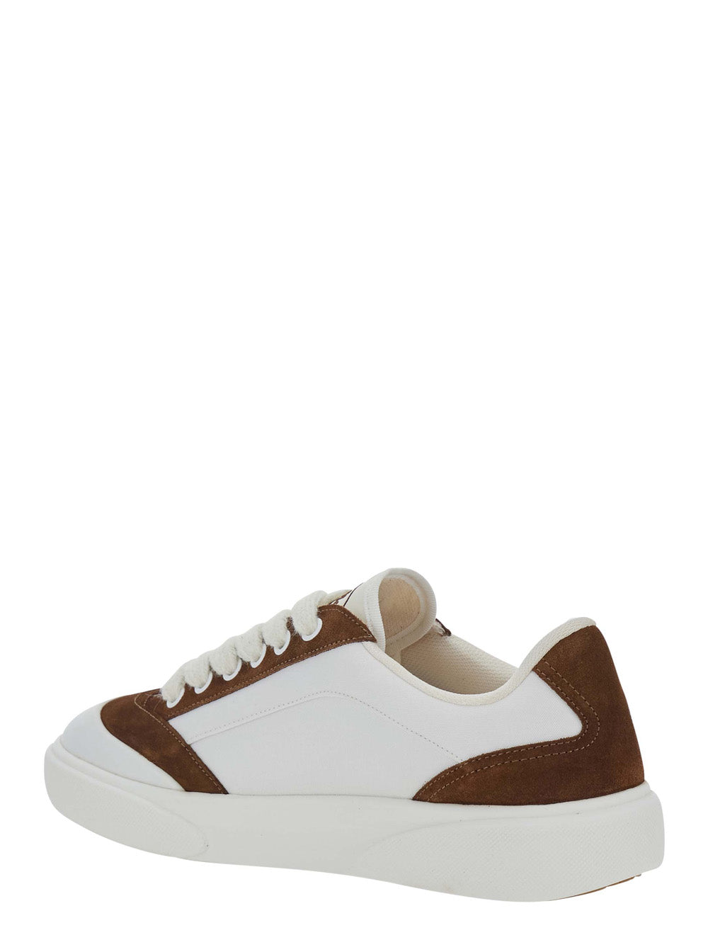 Casablanca Men 'Mens Del Mar' White And Brown Sneaker With Logo Lettering On The Side In Leather And Tech Fabric Men CASABLANCA