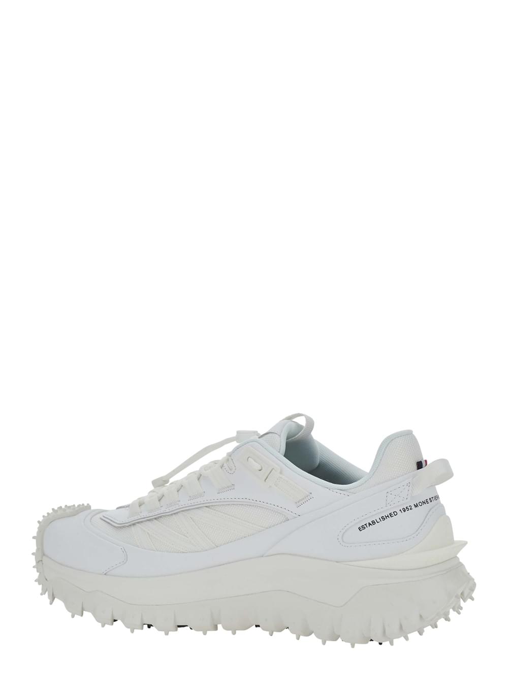 Moncler Men 'Trailgrip Gtx' White Low Top Sneakers With Logo Lettering On The Side In Leather And Tech Fabric For Men MONCLER
