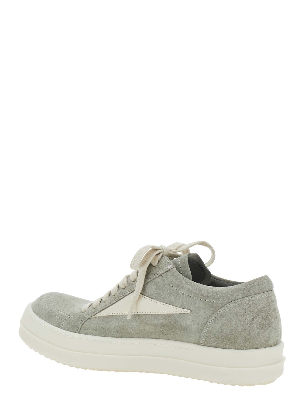 Rick Owens Women Grey Low Top Sneakers With Contrasting Stitching In Suede For Women RICK OWENS