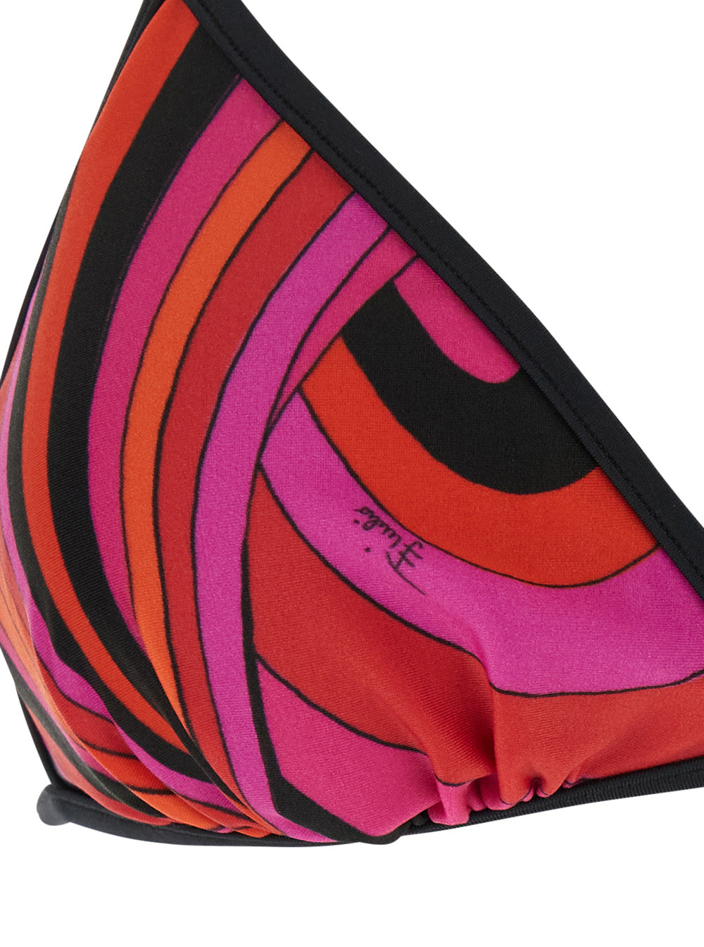 Pucci Women Fuchsia Bikini Top With Adjustable Tie Closure And All-Over Geometric Print In Stretch Tech Fabric For Women PUCCI
