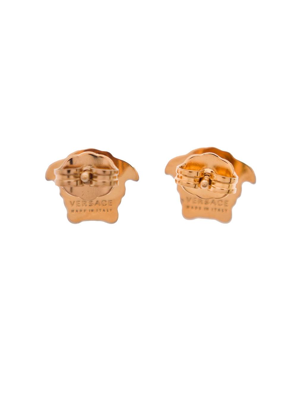 Versace Men Earrings 'Medusa Head' Gold Color In Brass VERSACE