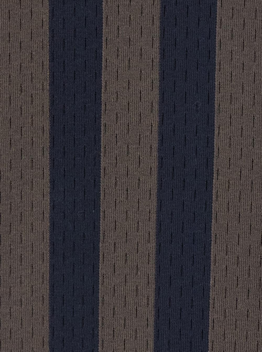 Fendi Men Blue Crew Neck T-Shirt With All-Over Striped Motif In Cotton And Silk For Men FENDI