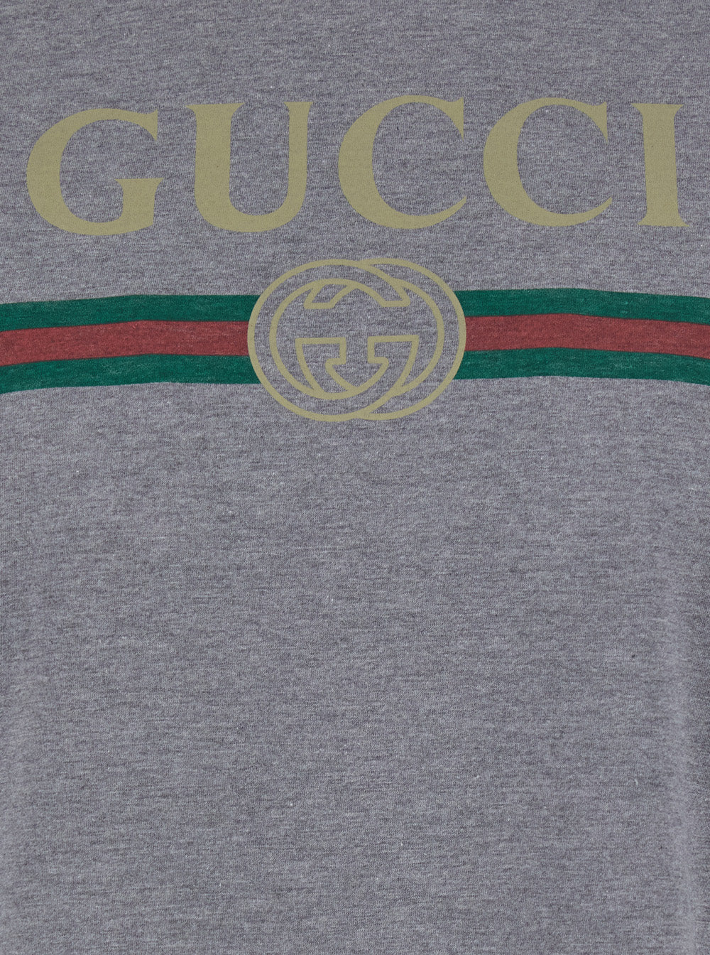Gucci Women Gray Crew Neck T-Shirt With Logo Print On The Front In Cotton For Women GUCCI