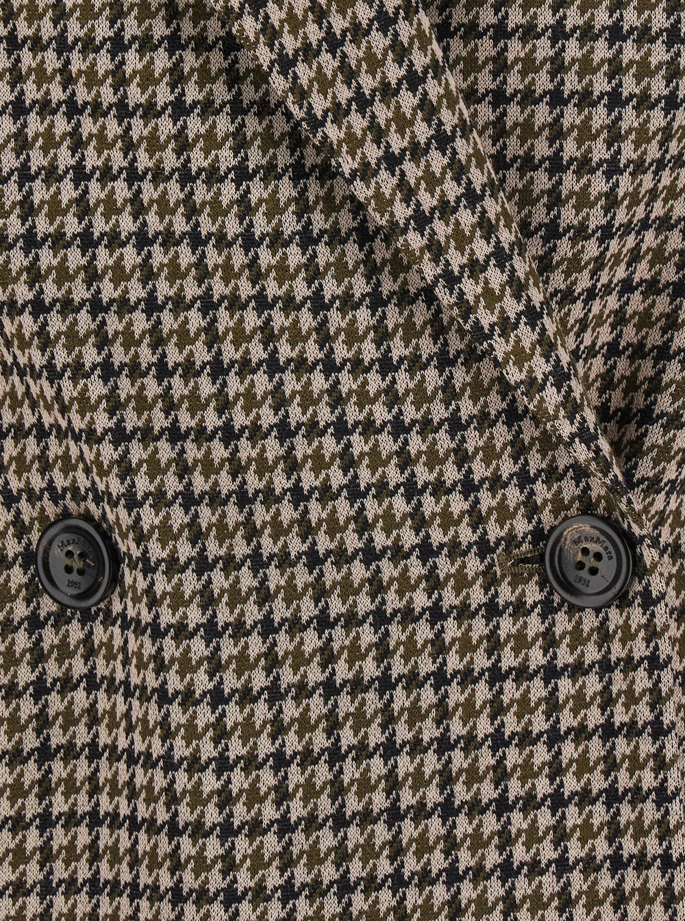 Max Mara Women 'Eccelso' Multicolor Double-Breasted Jacket With Peak Revers And All-Over Houndstooth Motif In Wool Blend For Women MAX MARA