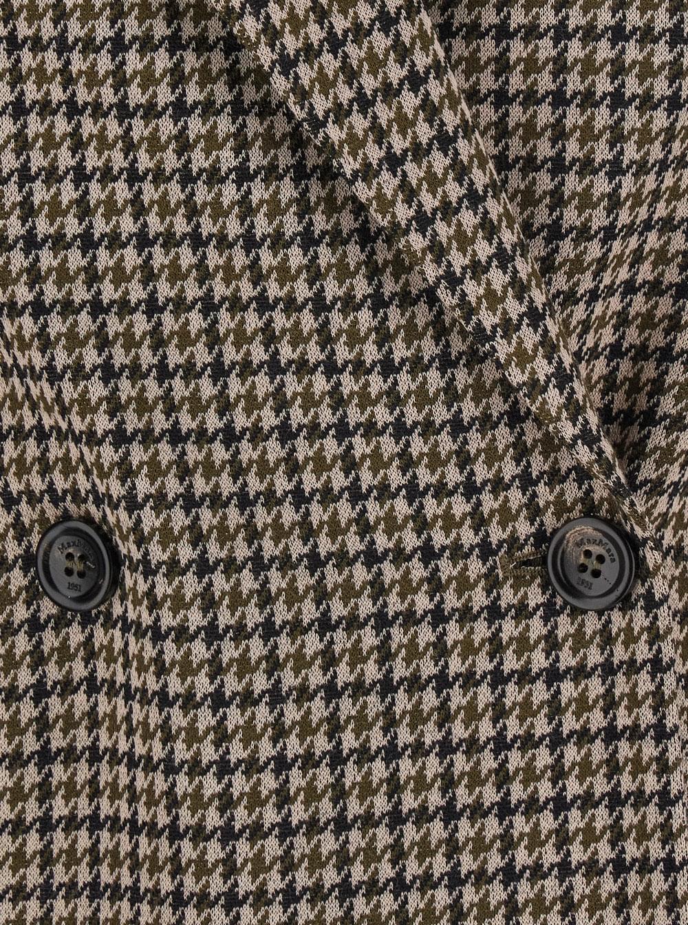 Max Mara Women 'Eccelso' Multicolor Double-Breasted Jacket With Peak Revers And All-Over Houndstooth Motif In Wool Blend For Women MAX MARA