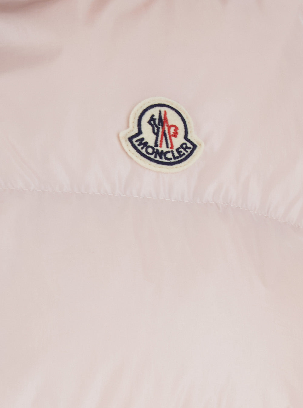 Moncler Women Pink Vest With Removable Hood And Logo Patch On The Front In Tech Fabric For Women