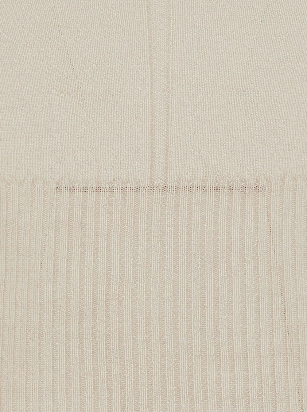 Rick Owens Women Beige Cropped Sweater With Front Cut-Out And Ribbed Trims In Cashmere For Women