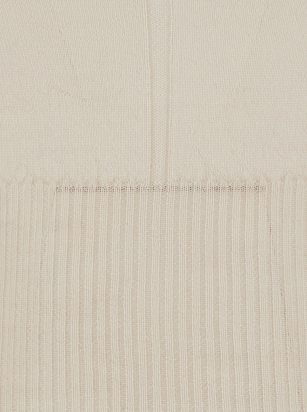 Rick Owens Women Beige Cropped Sweater With Front Cut-Out And Ribbed Trims In Cashmere For Women RICK OWENS