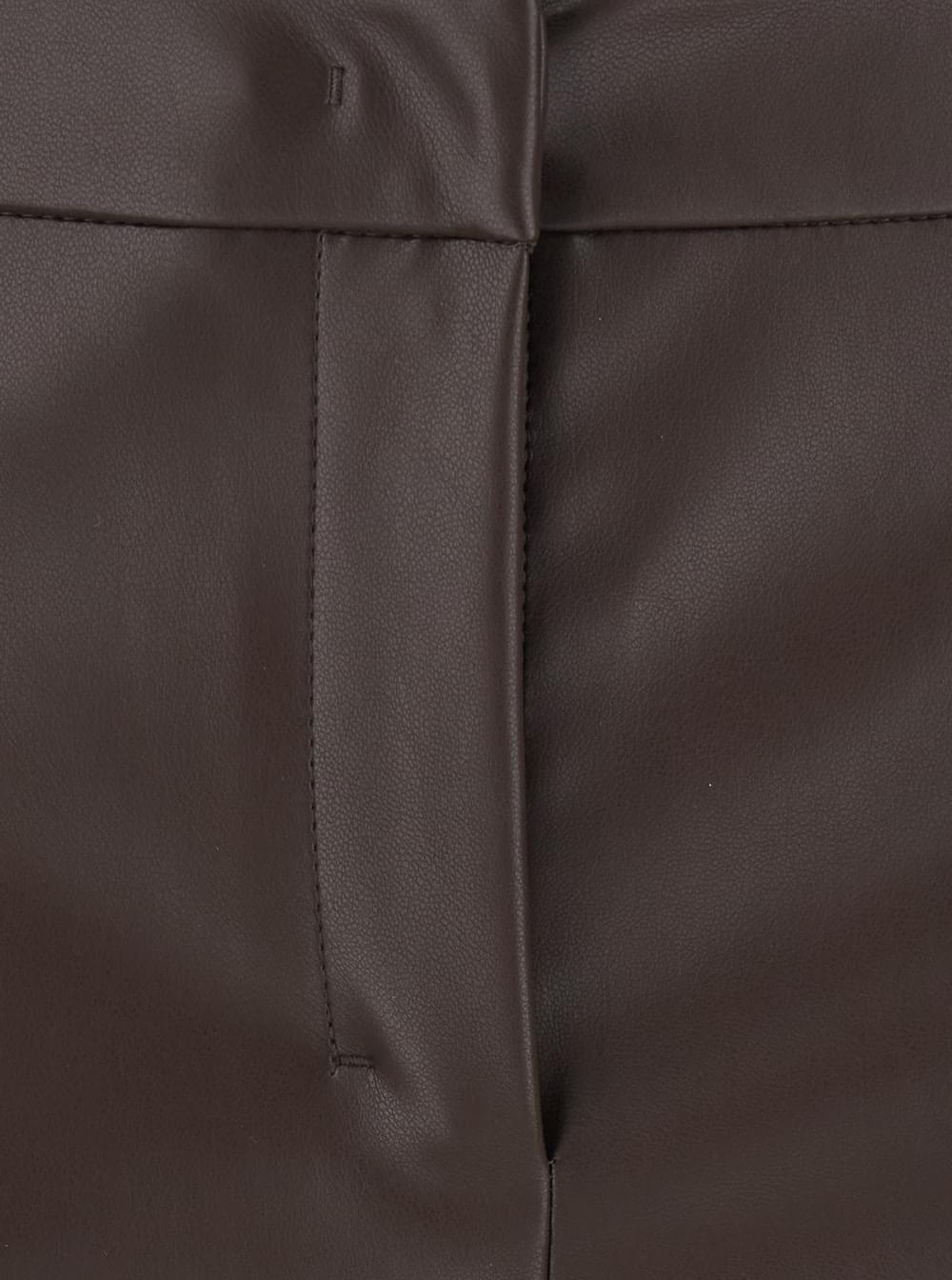'S Maxmara Women 'Sublime Brown Flared Pants With Hidden Front Closure In Ecoleather For Women S MAX MARA