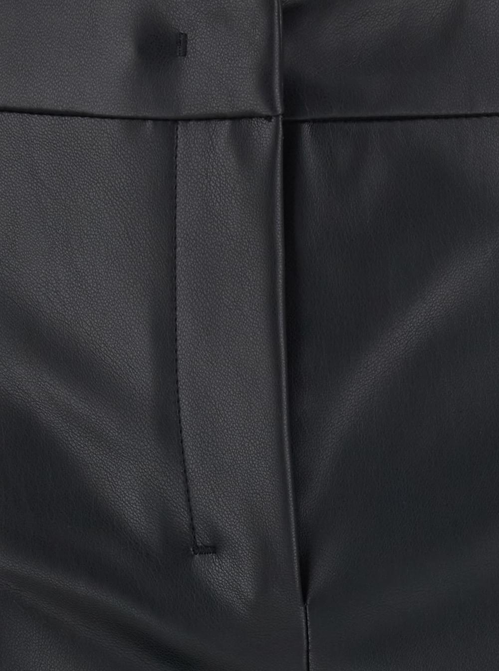 'S Maxmara Women 'Sublime' Black Pants With Flared Leg And Hidden Closure On The Front In Ecoleather For Women S MAX MARA
