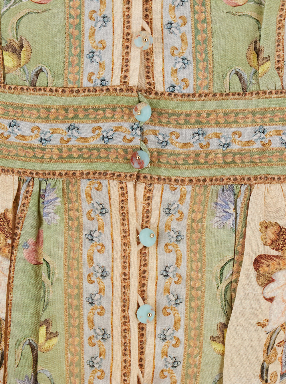 Zimmermann Women 'Roselight' Multicolor Dress With Balloon Sleeves And All-Over Floral Motif In Linen For Women ZIMMERMANN