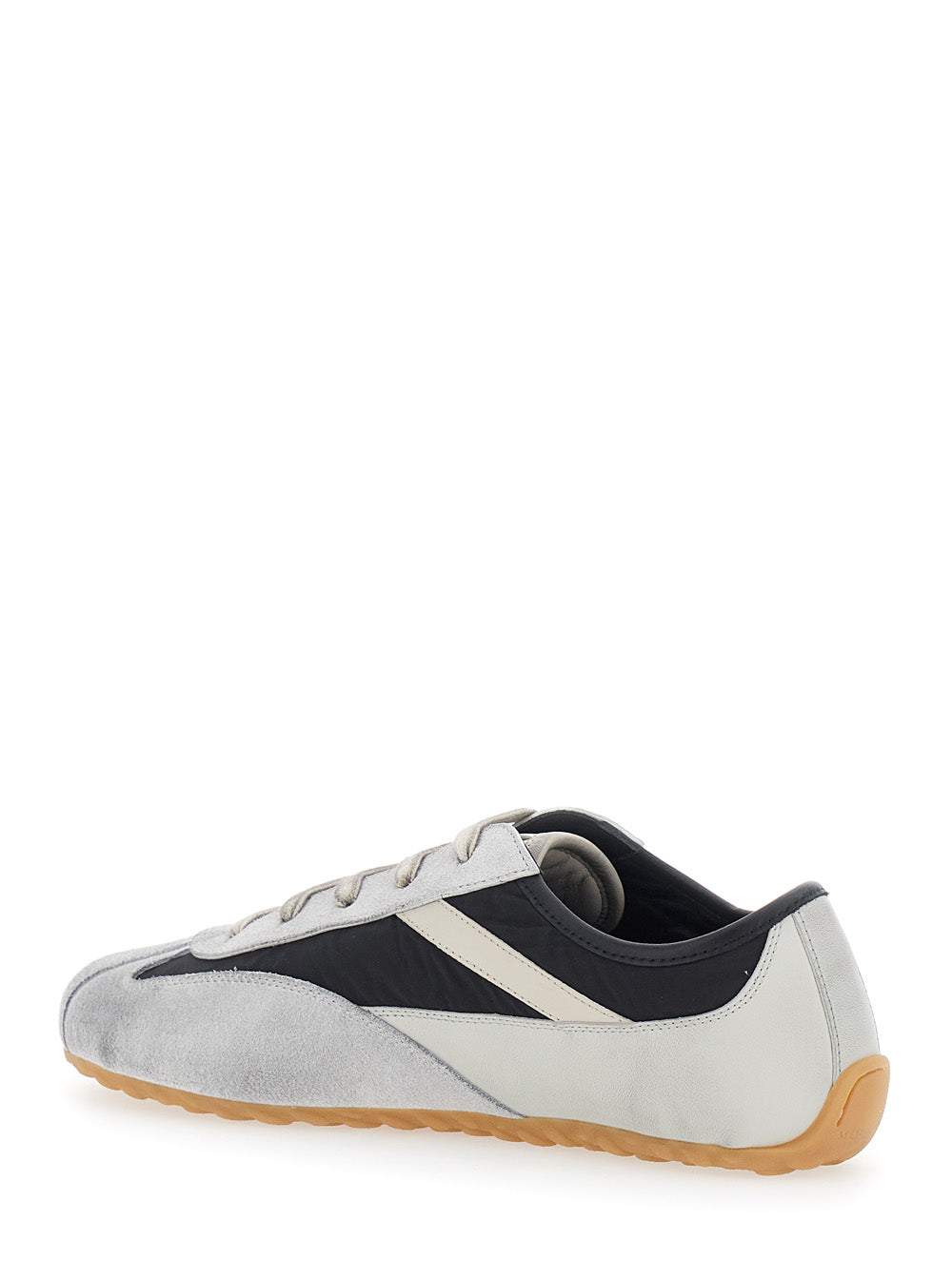 Alexander Mcqueen Men 'Boxe' Gray Low Top Sneakers With Bicolor Details And Logo Lettering On The Side In Suede For Men ALEXANDER MCQUEEN