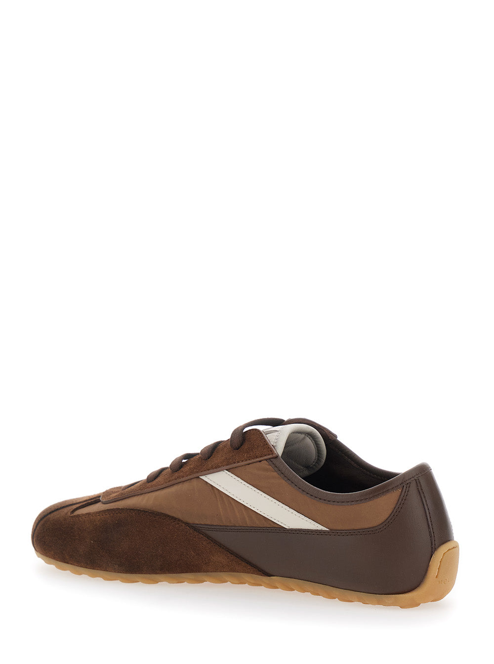 Alexander Mcqueen Men 'Boxe' Brown Low Top Sneakerswith Bicolored Details And Logo Lettering On The Side In Suede For Men ALEXANDER MCQUEEN
