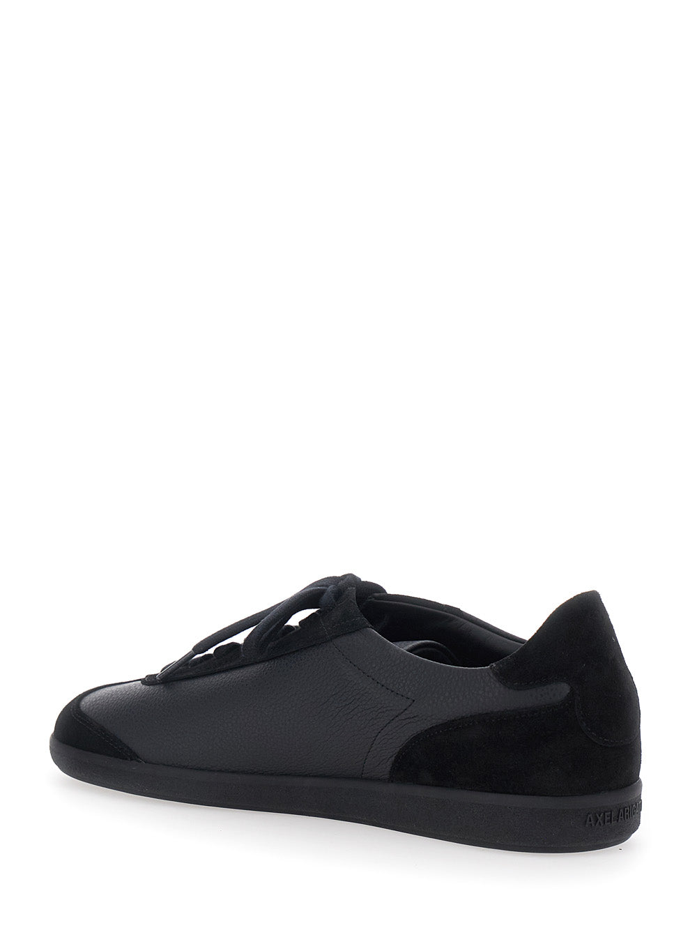 Axel Arigato Men 'Zane' Black Low Top Sneakers With Logo Lettering On The Side In Leather And Tech Fabric For Men