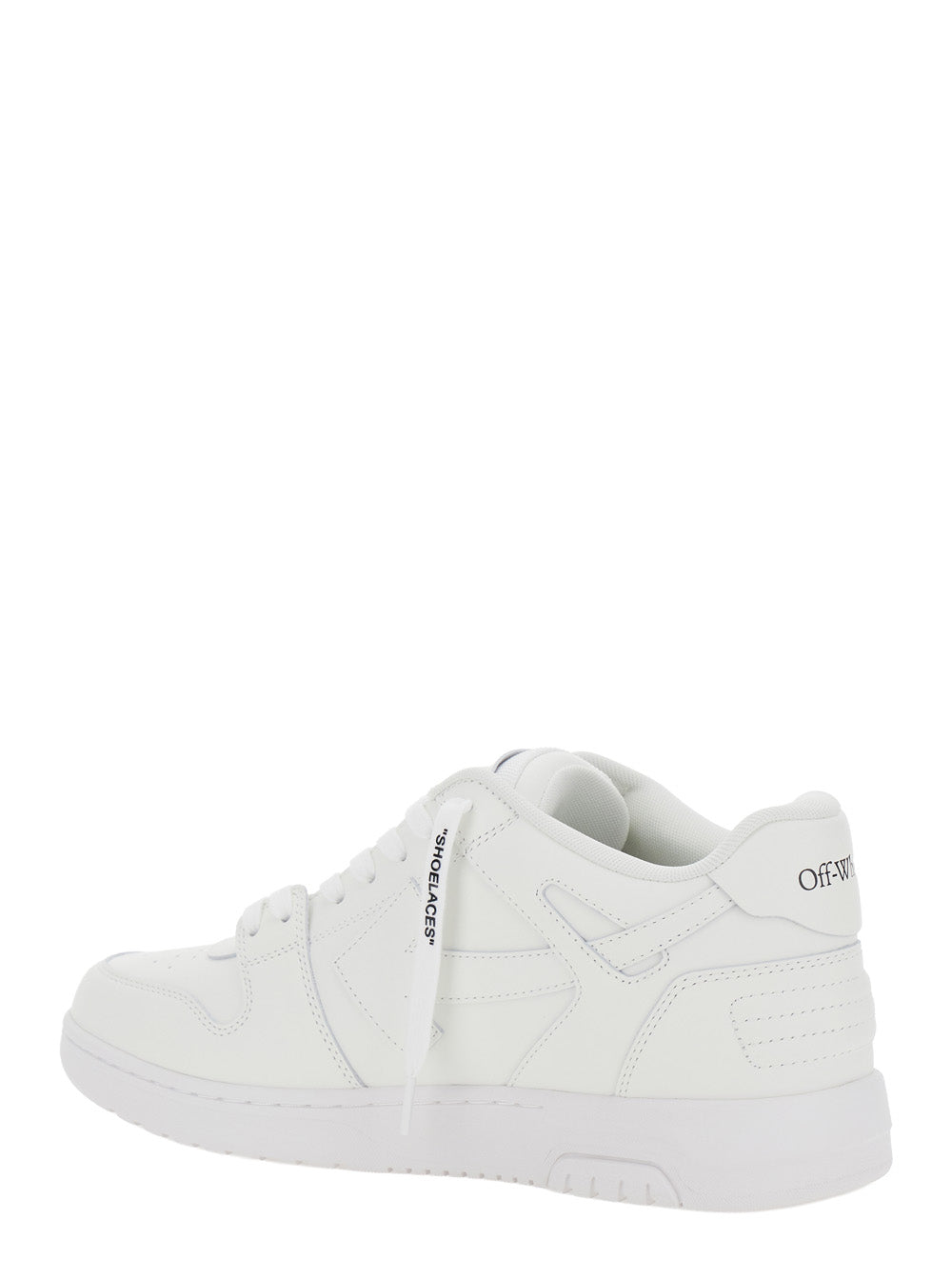 Off-White Men 'Out Of Office' White Sneakers With Logo Lettering On The Heel And Perforated Details In Leather For Men