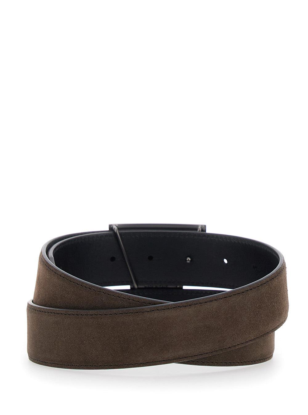 Tod's Men Brown Belt With T Buckle Closure In Suede For Men TOD'S