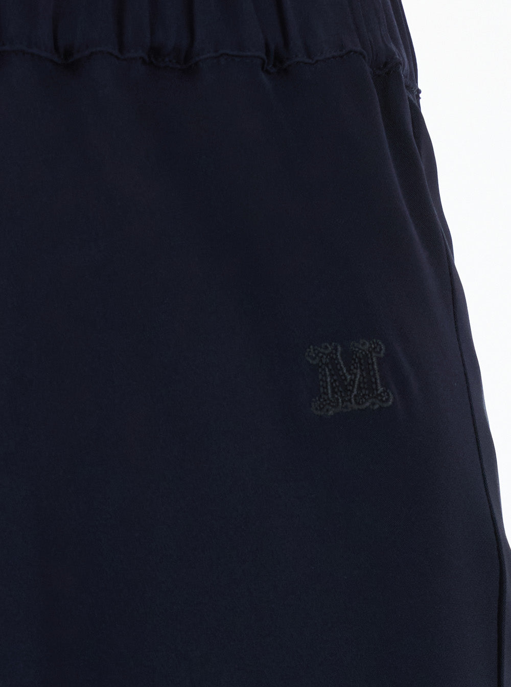 Max Mara Women 'Sospiro' Blue Skirt With Logo Embroidery On The Front And Elasticated Waist In Silk For Women MAX MARA