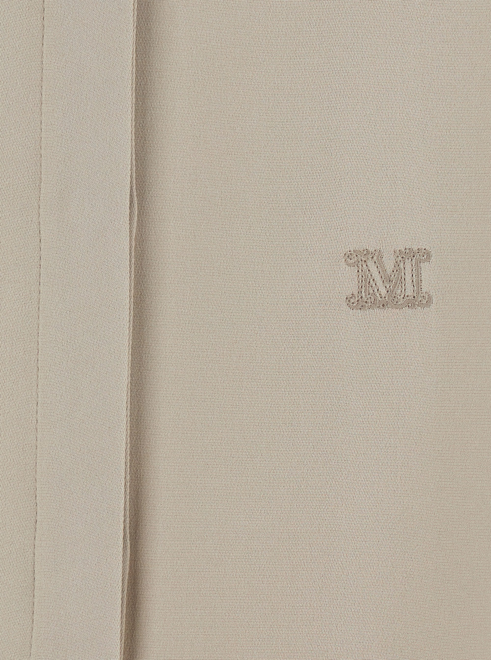 Max Mara Women 'Geranio' Beige Shirt With Classic Collar And Logo Embroidery On The Front In Silk For Women MAX MARA