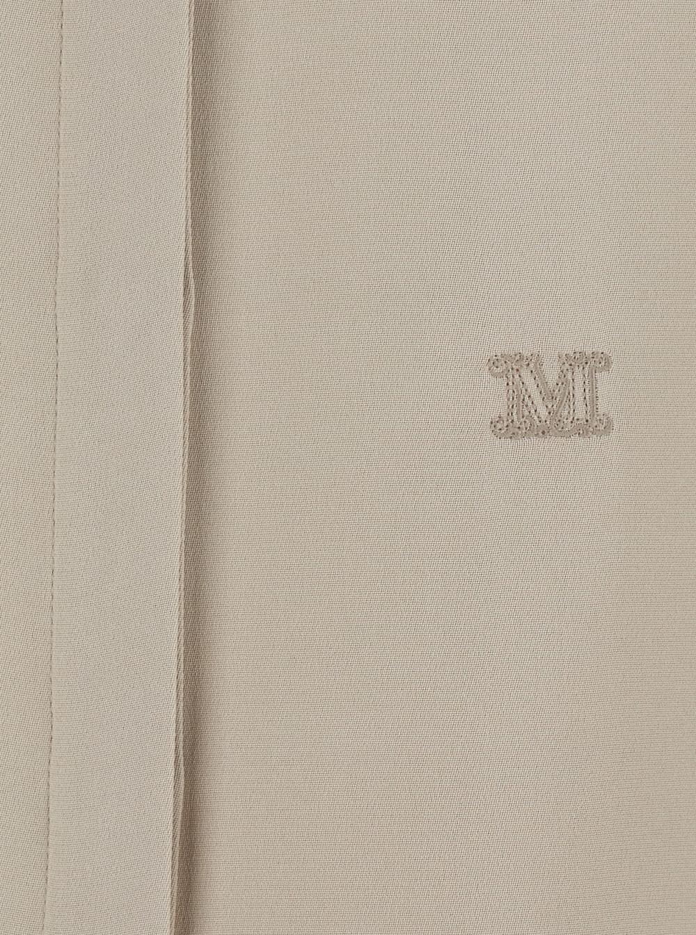 Max Mara Women 'Geranio' Beige Shirt With Classic Collar And Logo Embroidery On The Front In Silk For Women MAX MARA