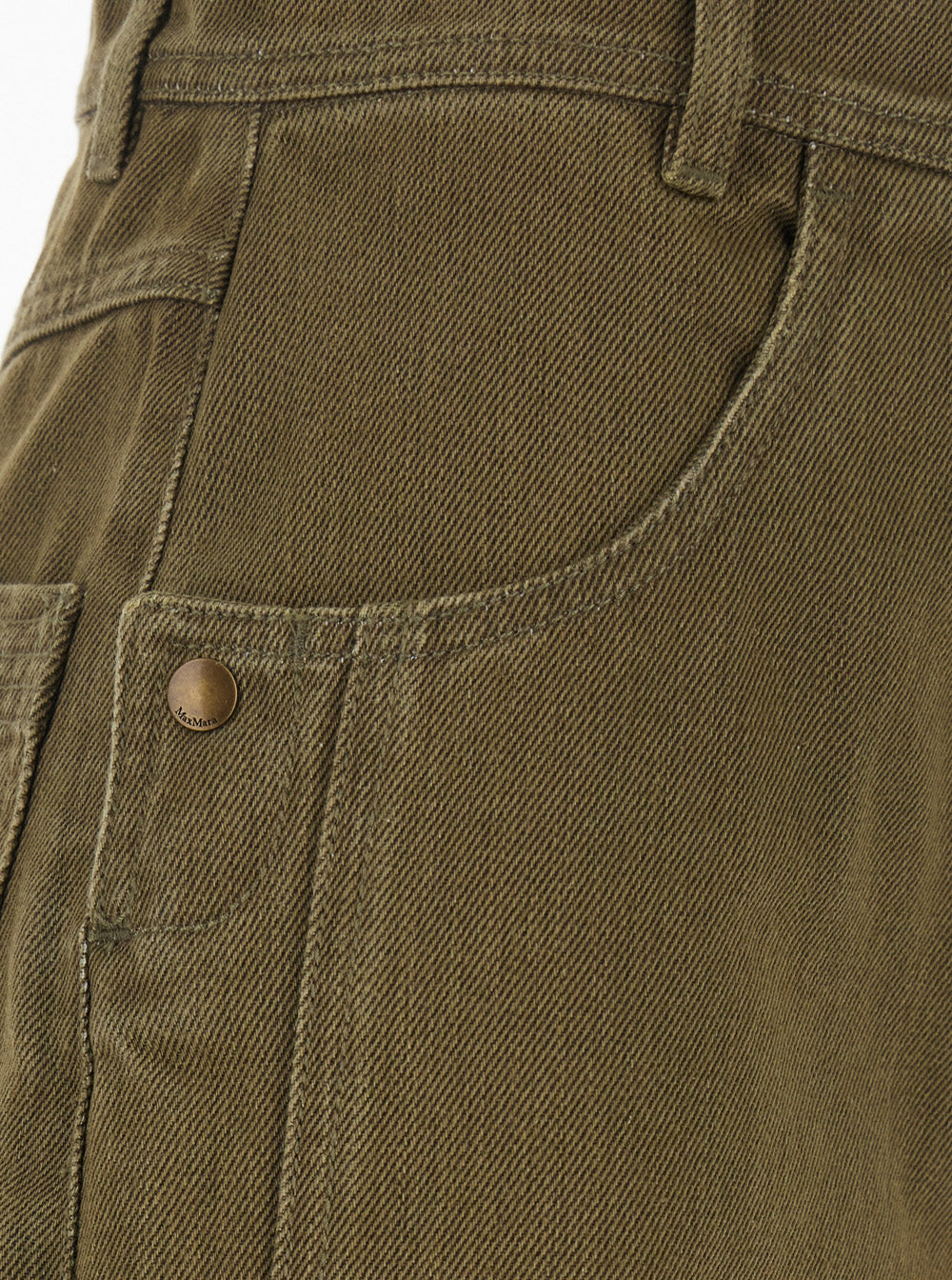 Max Mara Women 'Alaro' Green Jeans With Patch Pockets On The Back And Wide Leg In Denim For Women MAX MARA
