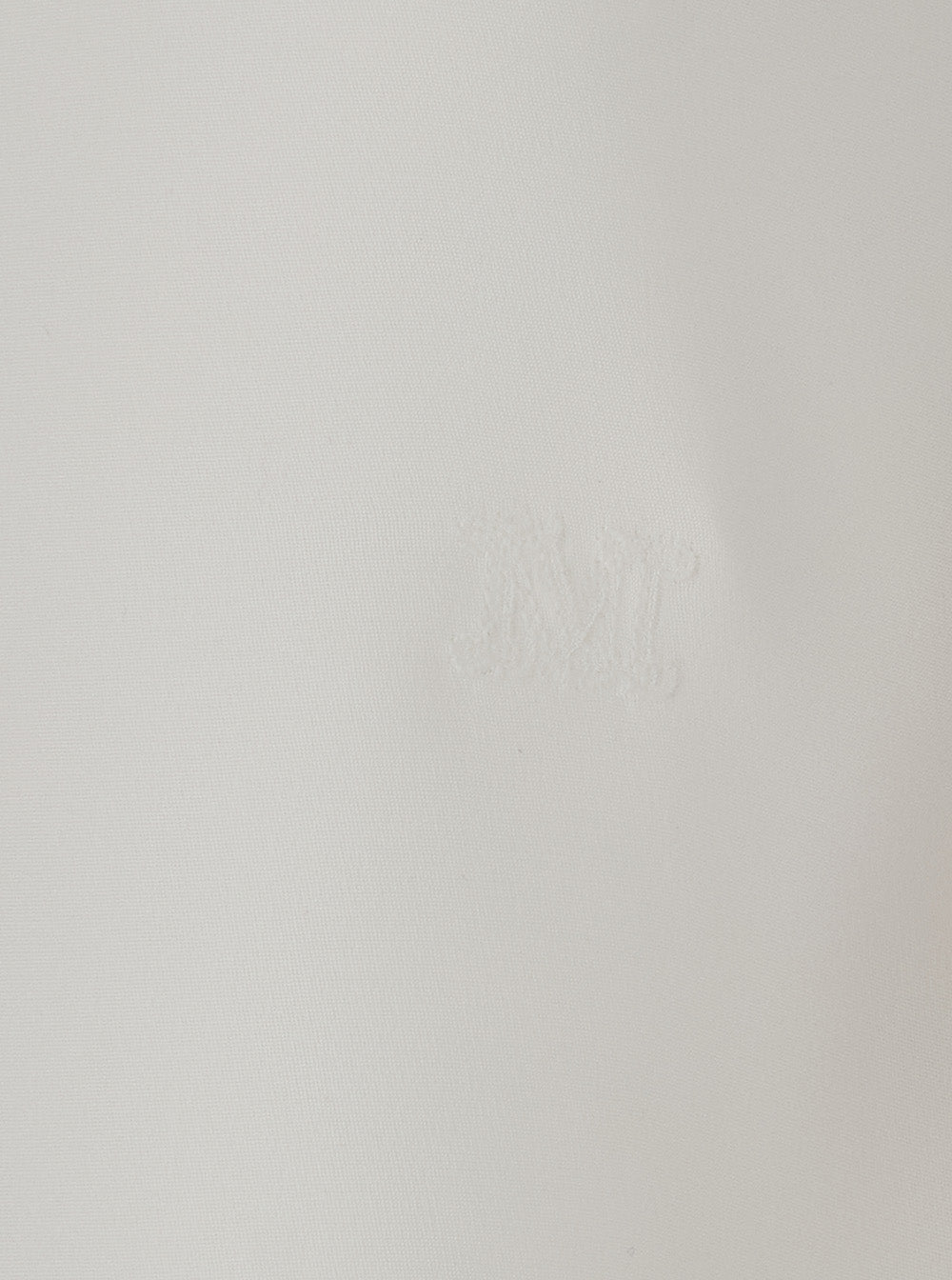 Max Mara Women 'Pavido' White Sleeveless Top With Round Neck And Tone-On-Tone Logo Embroidery On The Front In Silk For Women MAX MARA