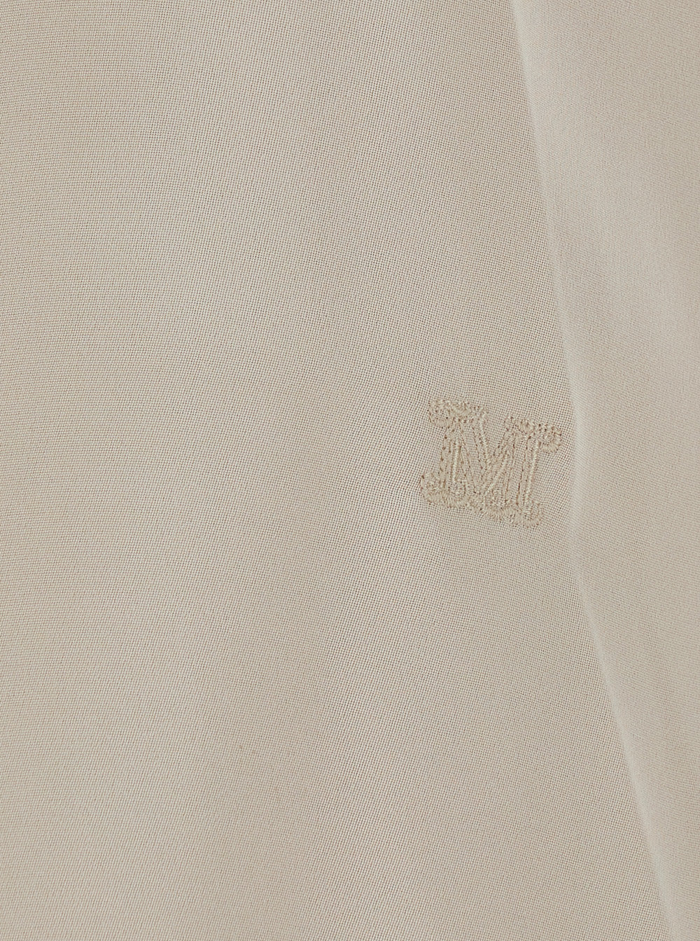 Max Mara Women 'Pavido' Beige Sleeveless Top With Round Neck And Tone-On-Tone Logo Embroidery On The Front In Silk For Women MAX MARA