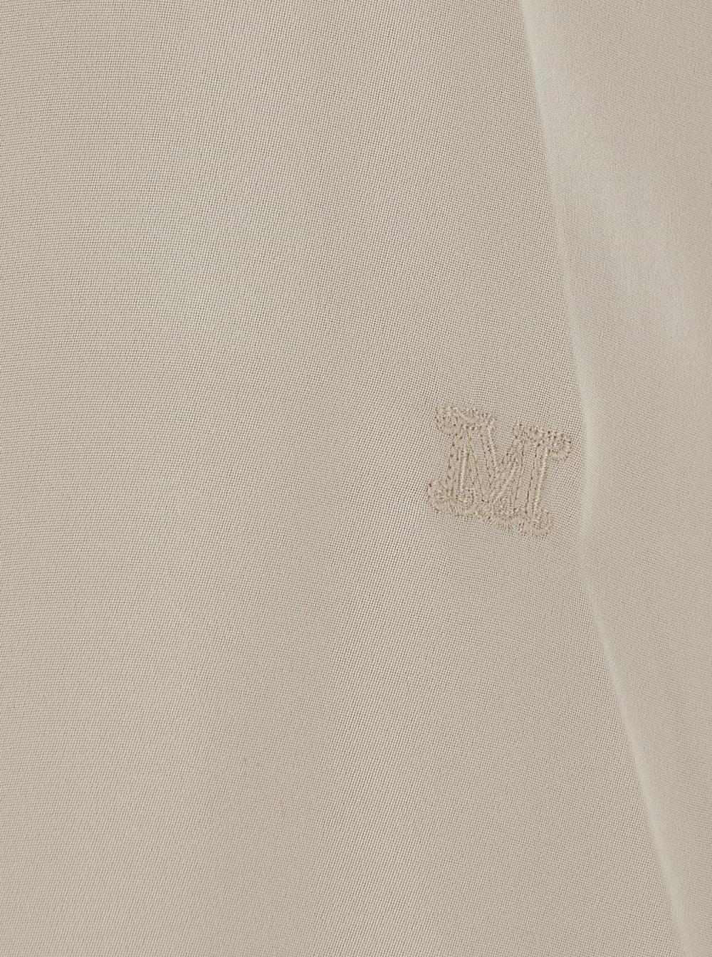 Max Mara Women 'Pavido' Beige Sleeveless Top With Round Neck And Tone-On-Tone Logo Embroidery On The Front In Silk For Women MAX MARA