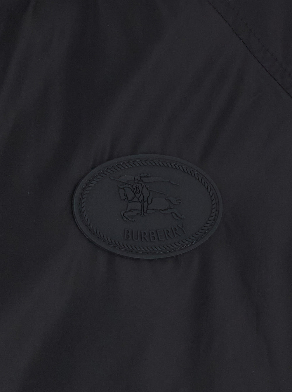 Burberry Men 'Clapton' Black Jacket With Logo Patch On The Front In Tech Fabric For Men BURBERRY