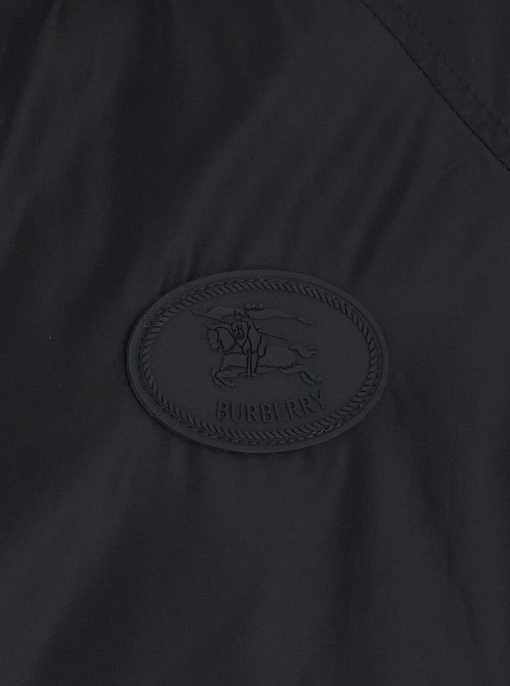 Burberry Men 'Clapton' Black Jacket With Logo Patch On The Front In Tech Fabric For Men BURBERRY