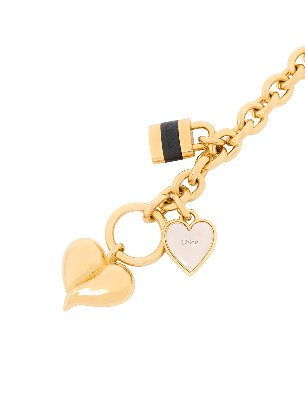 Chloé Women Gold-Colored Bracelet With Padlock And Heart Pendants In Bronze For Women CHLOE