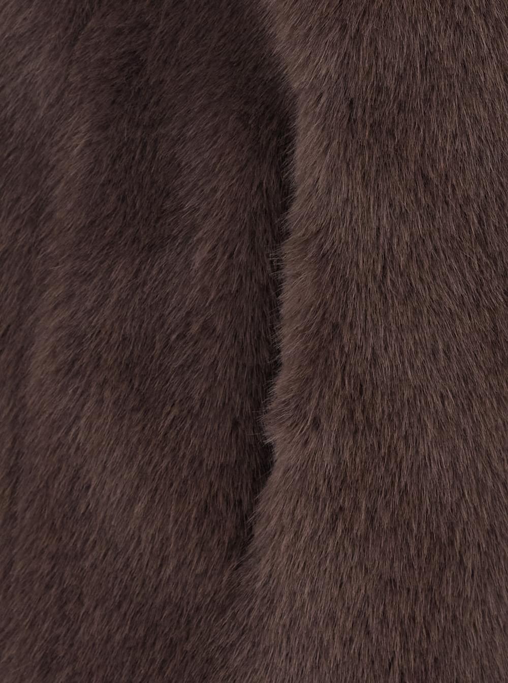 Herno Women Brown Fur With Round Collar In Faux Fur Woman HERNO