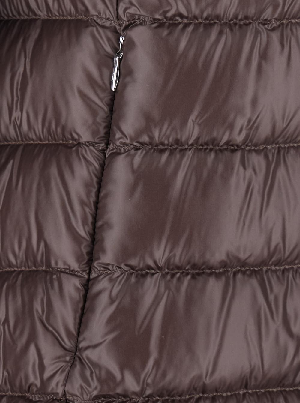 Herno Women Brown Down Jacket With Fixed Hood And Zip Pockets In Tech Fabric Woman HERNO
